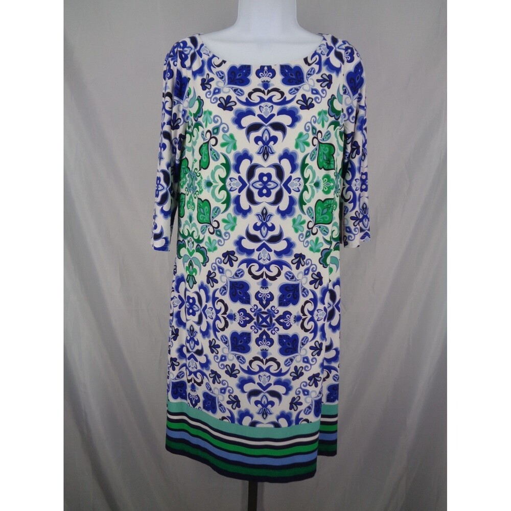 Vince Camuto Dress Size 10 Blue Green White New